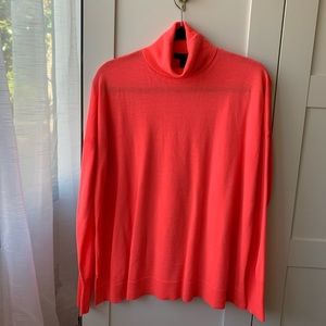 J. Crew Merino Wool Turtleneck Boxy fit coral Sweater size M